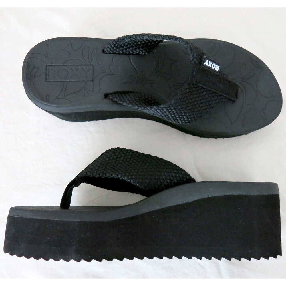 NWT in Box ROXY Kal Black Platform Flip Flop - 7